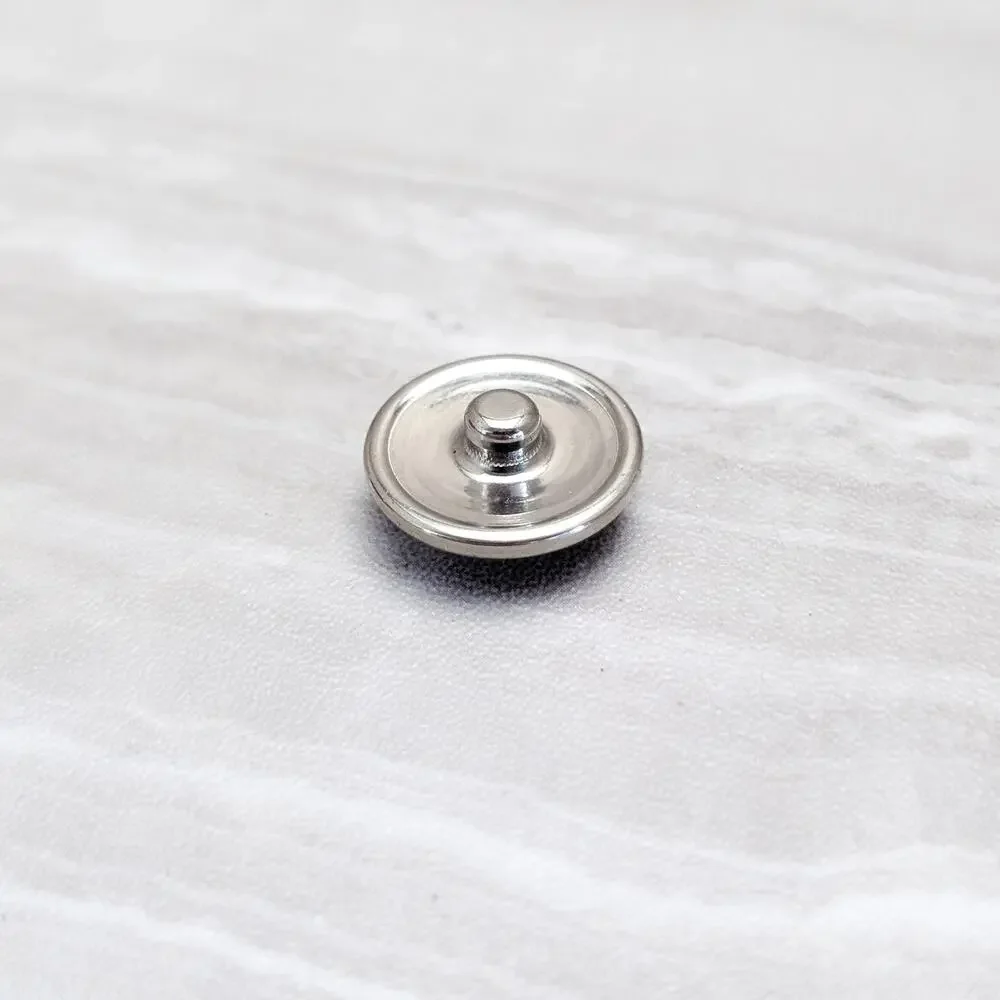 Snap Button Charm - Pretty Floral Design Blue Purple Tones